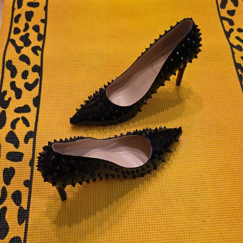 Christian Louboutin Black Spiked Heels - Picture 7 of 7